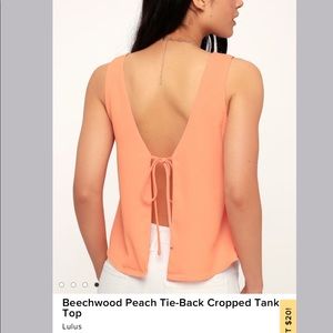 Lulu’s Peach Tie-Back Tank Top. Size small